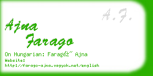 ajna farago business card